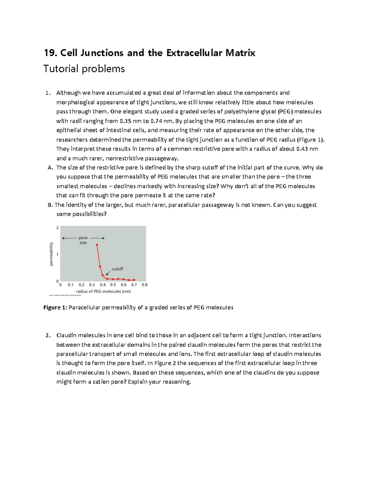 Ch19 Problems (G)CT: Cell Junctions & Extracellular Matrix Tutorial ...