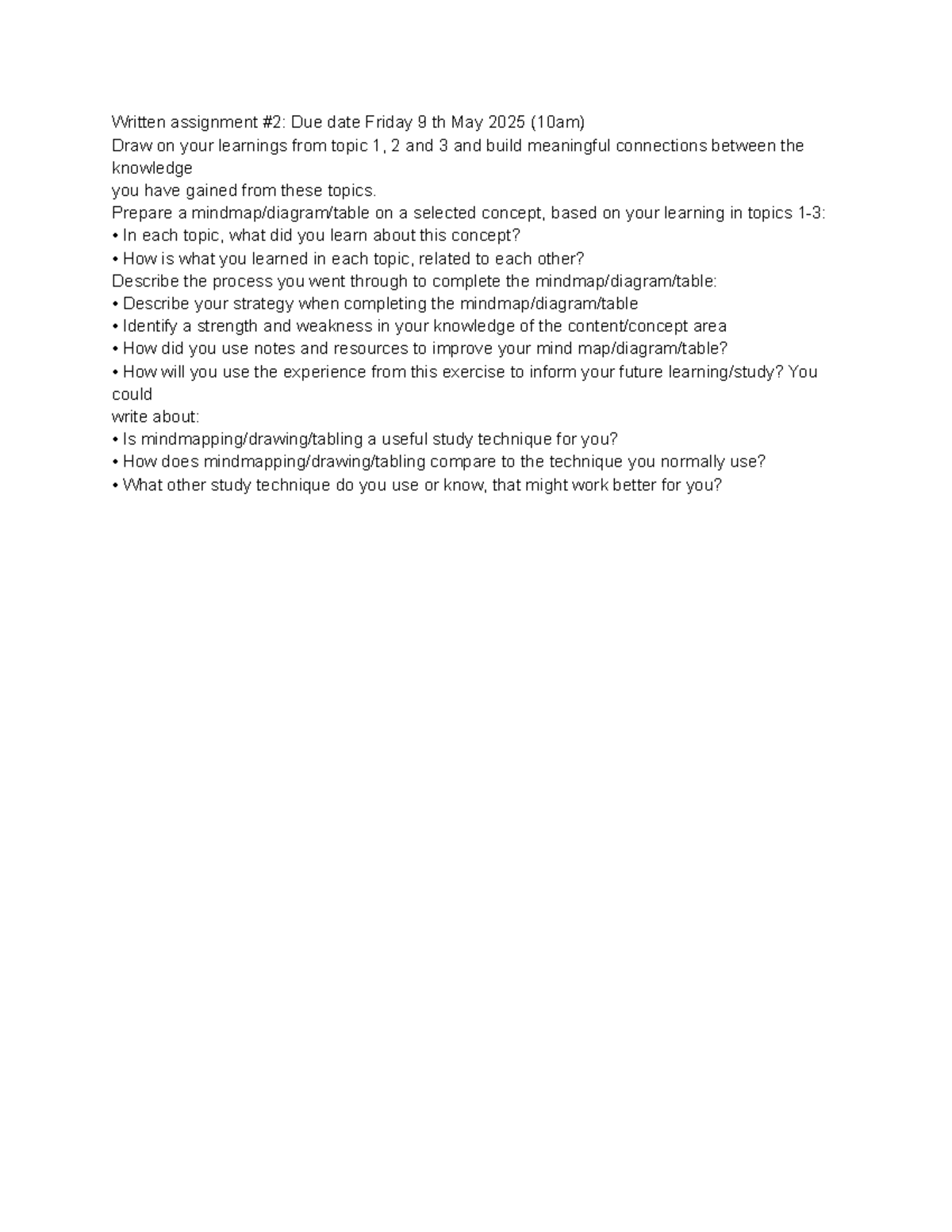 Written Assignment #2: Connections Between Topics 1, 2, 3, and 4 - Studocu