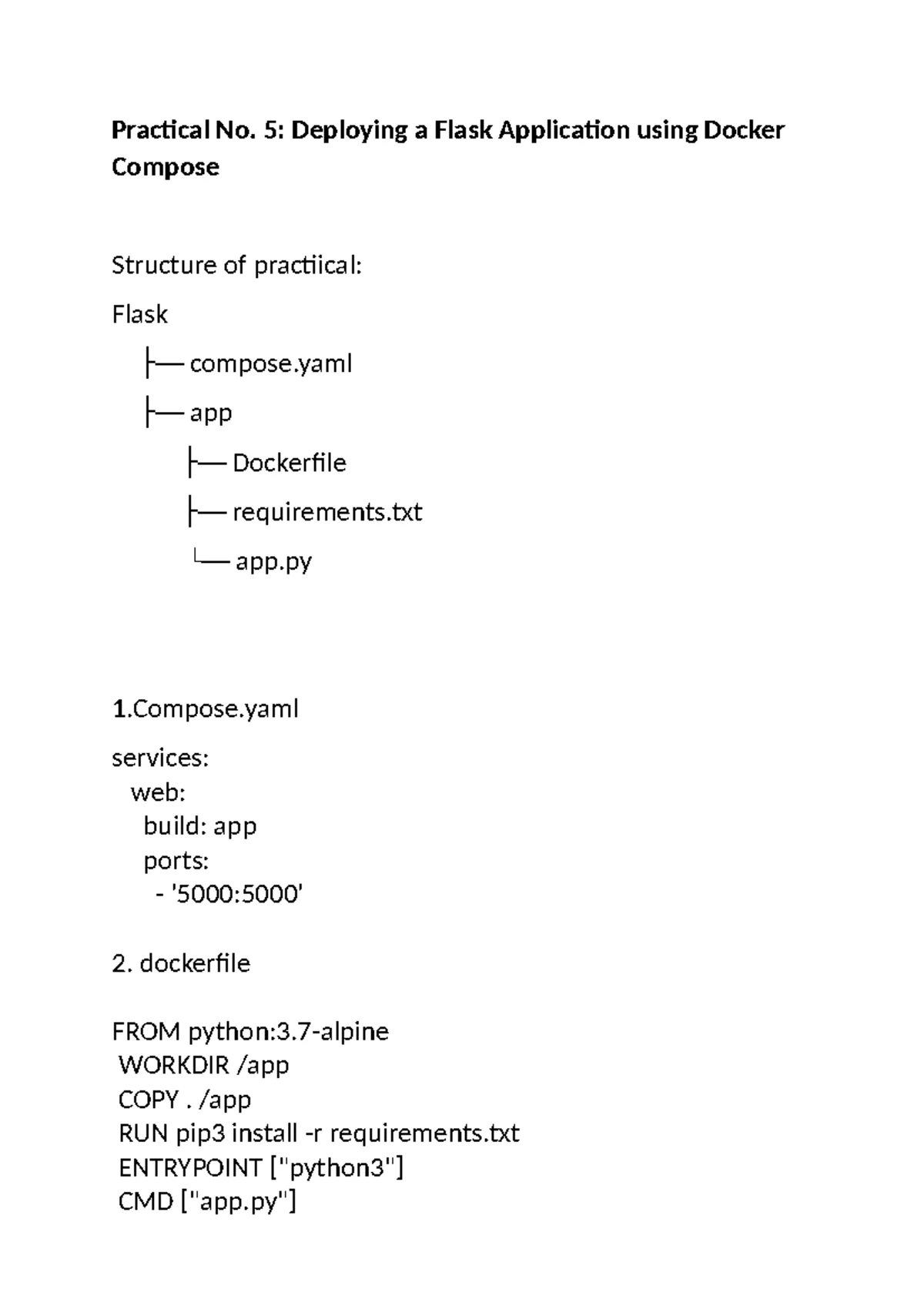 Practical No 5 Deploying a Flask Application using Docker Compose ...