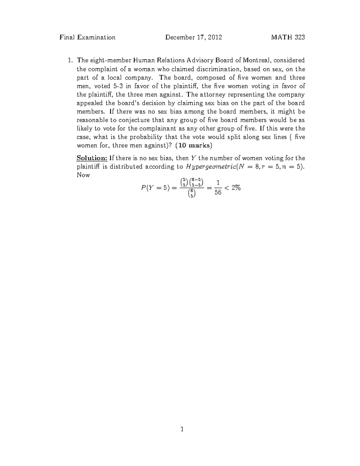MATH 323 Fall 2020 Final Exam Solutions & Guidelines for Students - Studocu