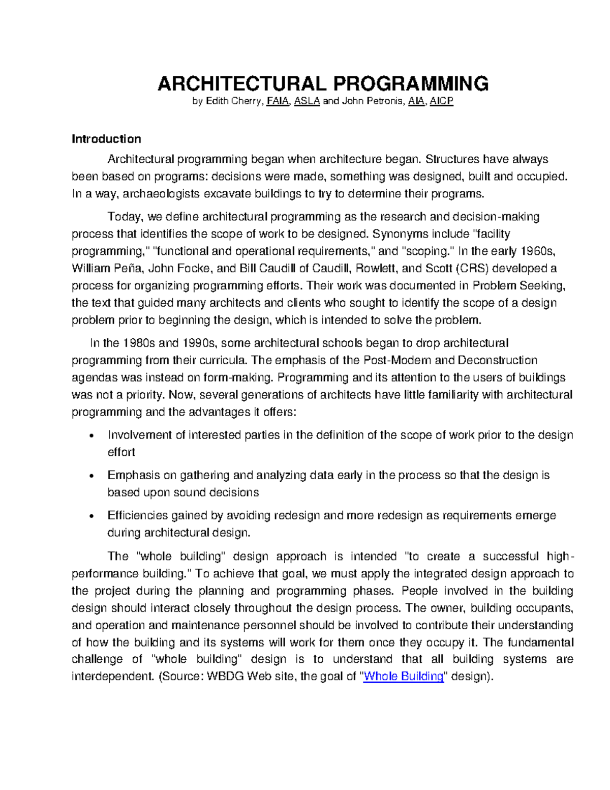 125476481-Architectural-Programming-Process-and-Importance - Studocu