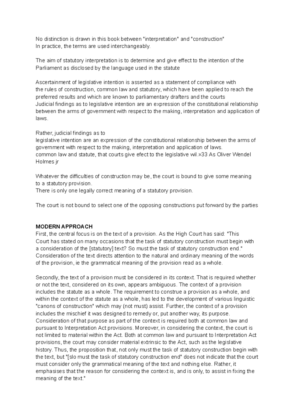 LAWS1201 Week 8: Statutory Interpretation Insights - Studocu