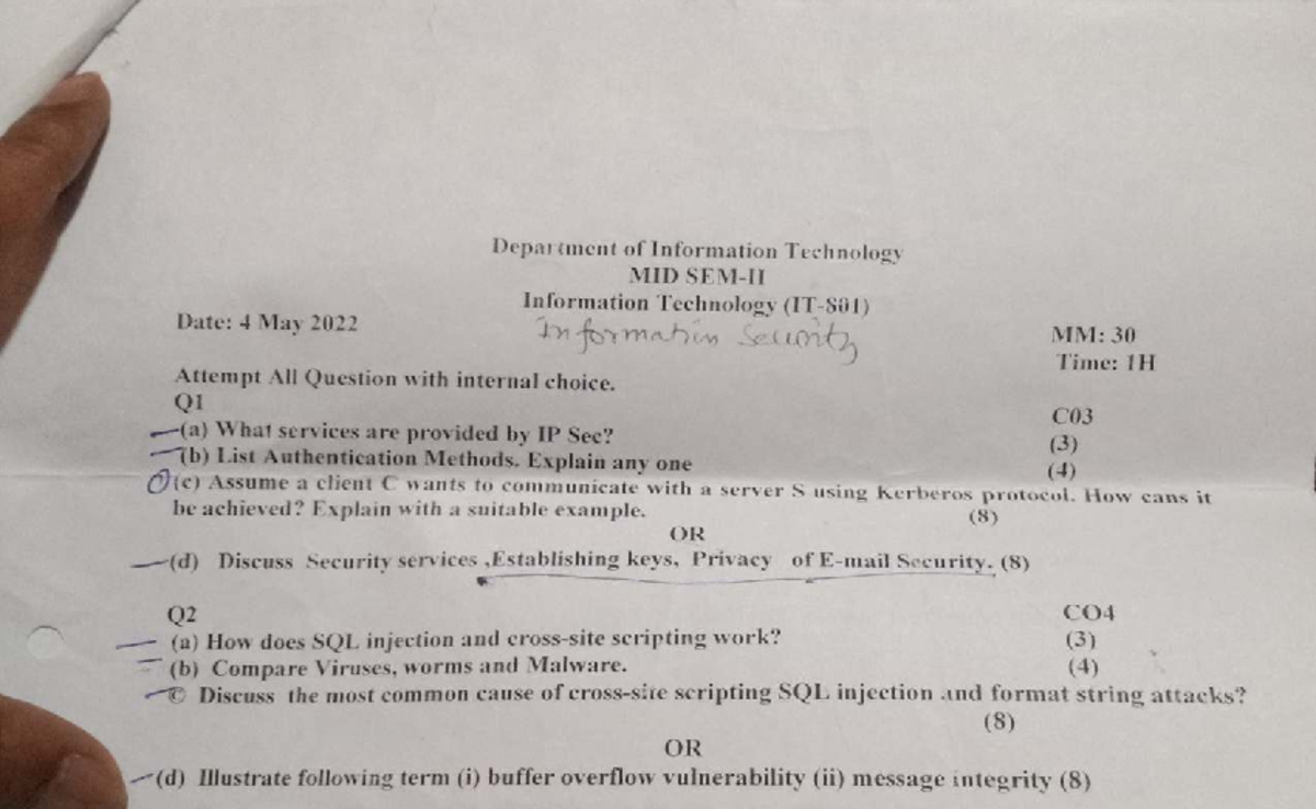 IT 801 Mid Sem Exam Questions & Answers - 4 May 2022 - Studocu