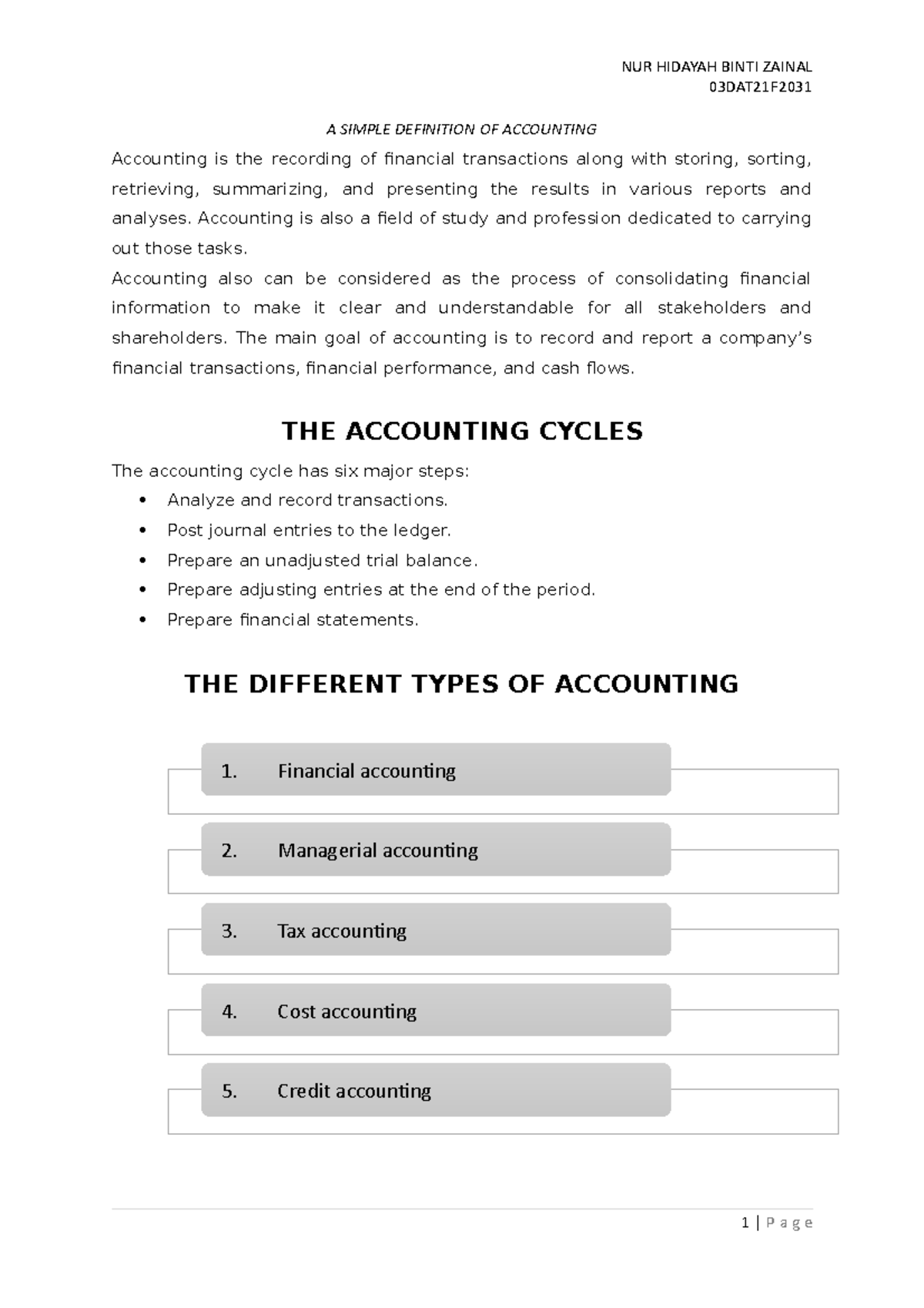 A Simple Definition OF Accounting - NUR HIDAYAH BINTI ZAINAL 03DAT21F A ...