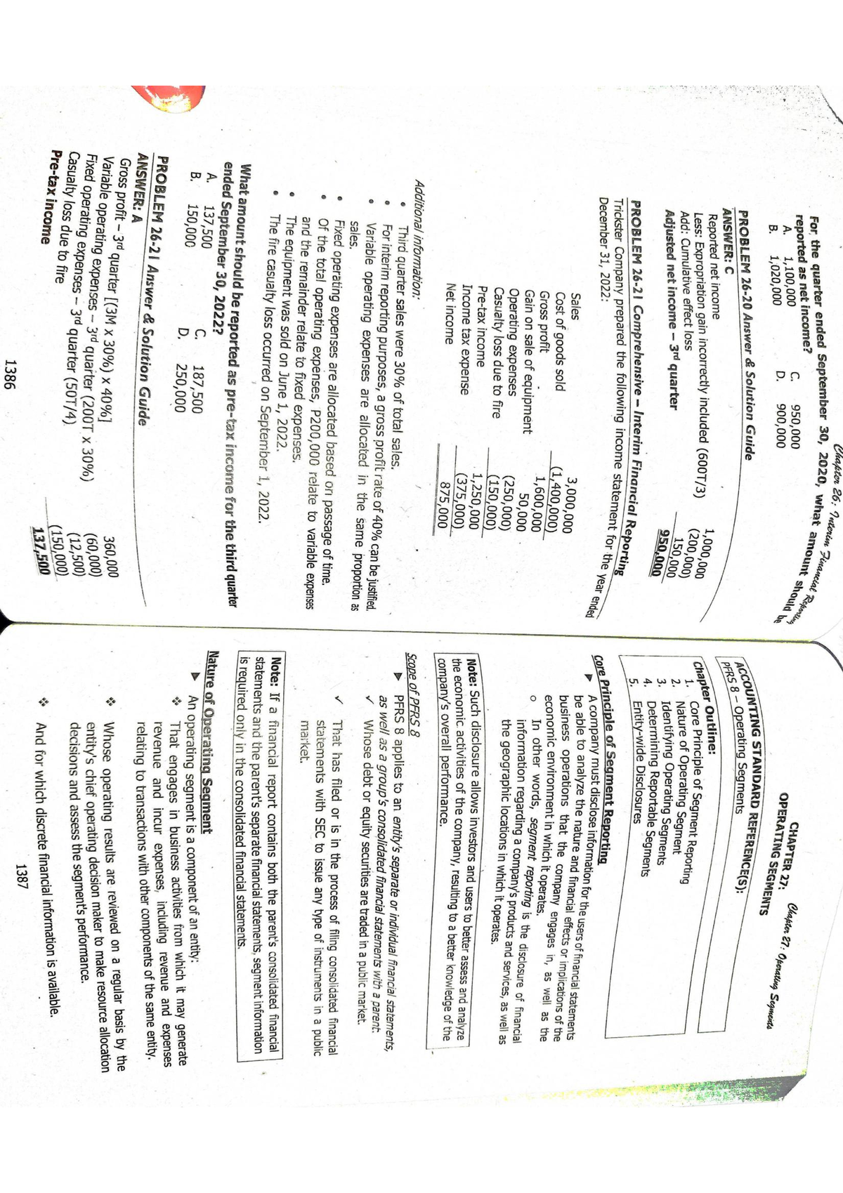 26: Operating Segments Analysis and Reporting for Q3 2022 - Studocu