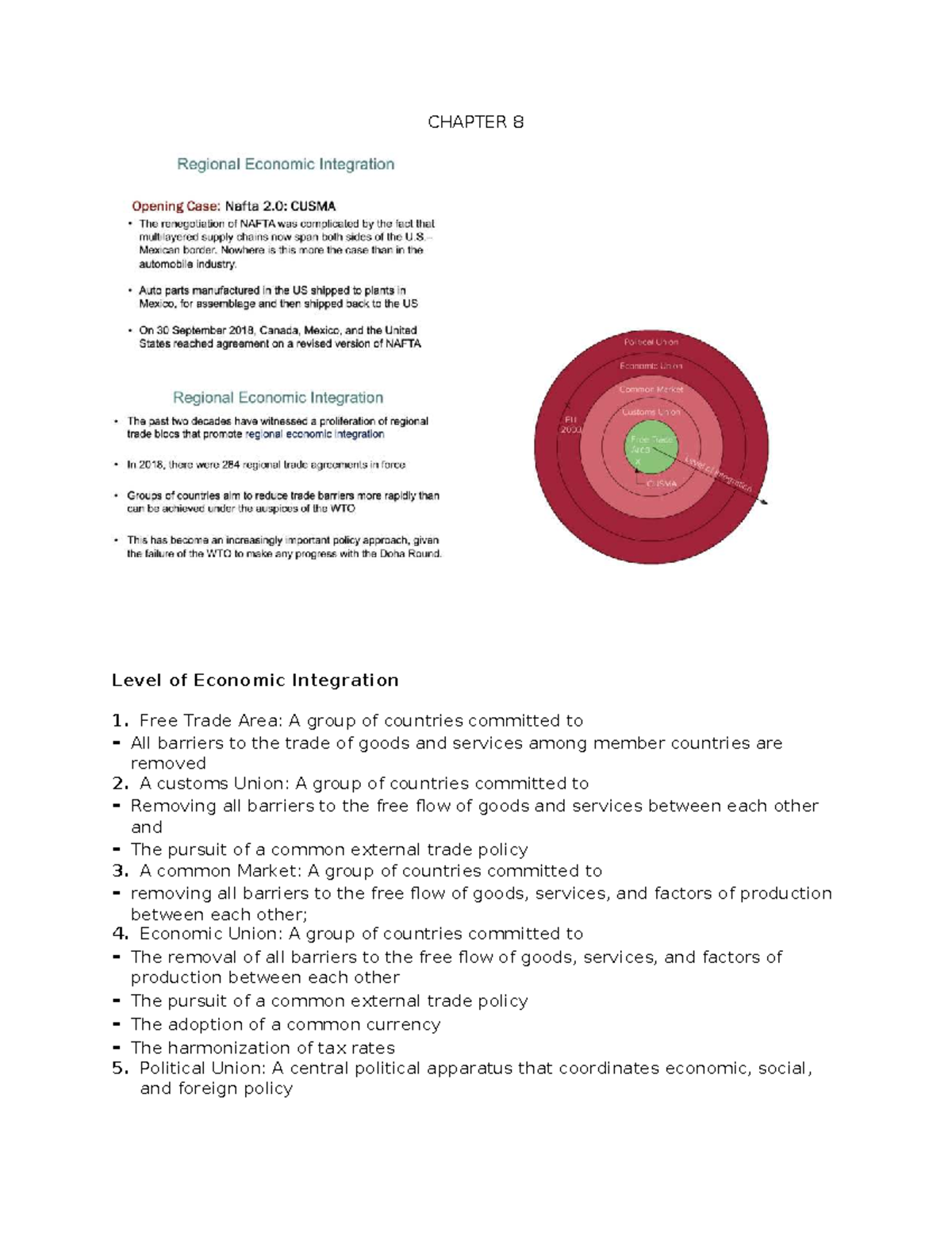 CHAPTER 8 Economic Integration: Free Trade Areas & Unions Explained ...