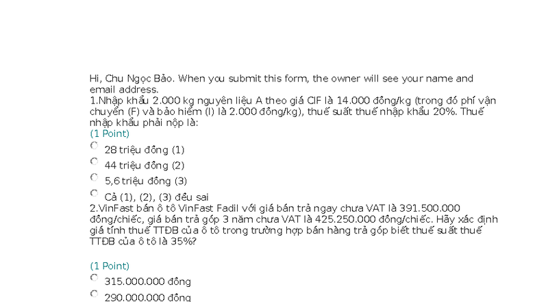 THUẾ TIÊU DÙNG (THUẾ GIÁN THU) - 40 CÂU HỎI ÔN TẬP - Studocu