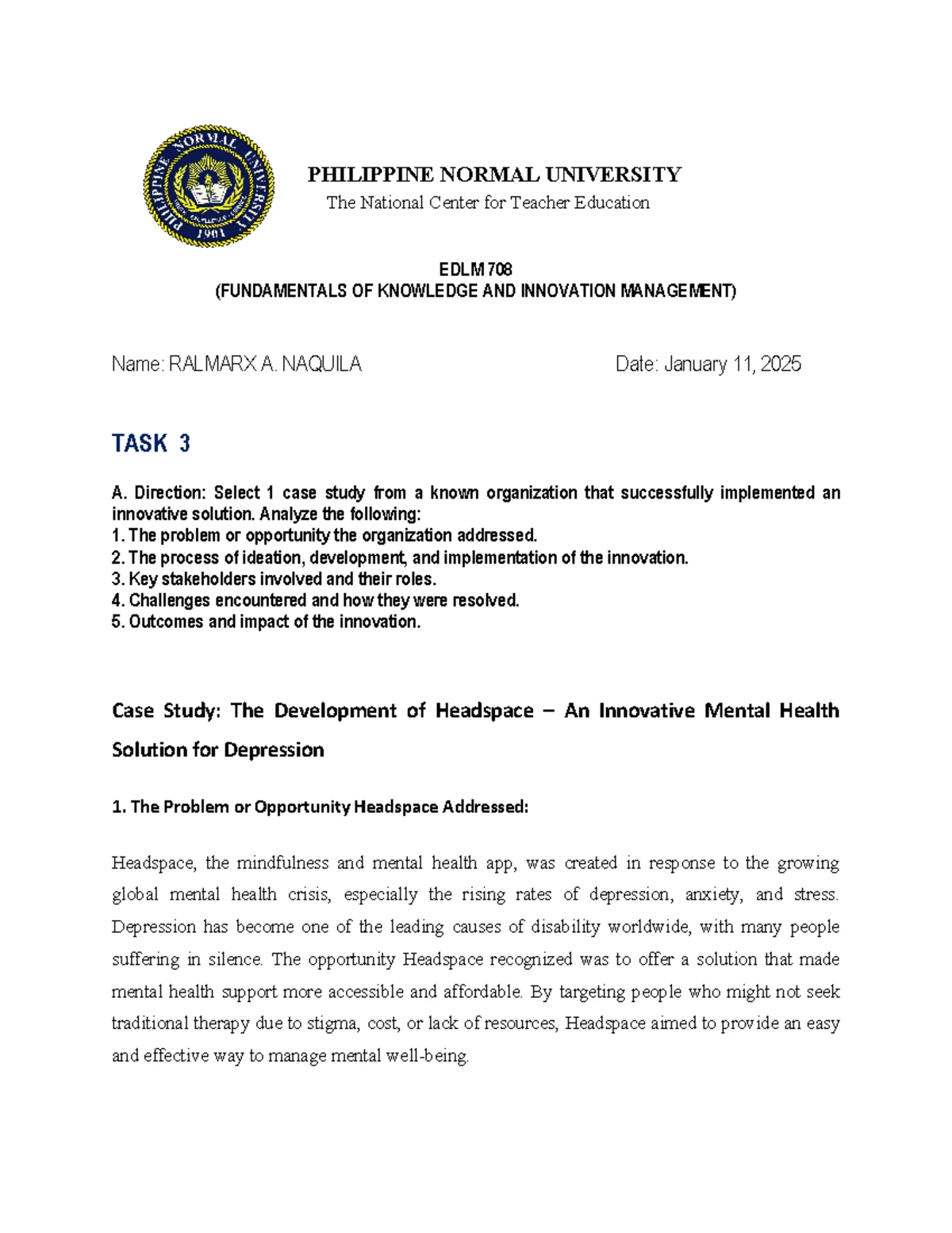 EDLM 708 Final Exam: Matrix Plan for Knowledge Sharing Workshop - Studocu