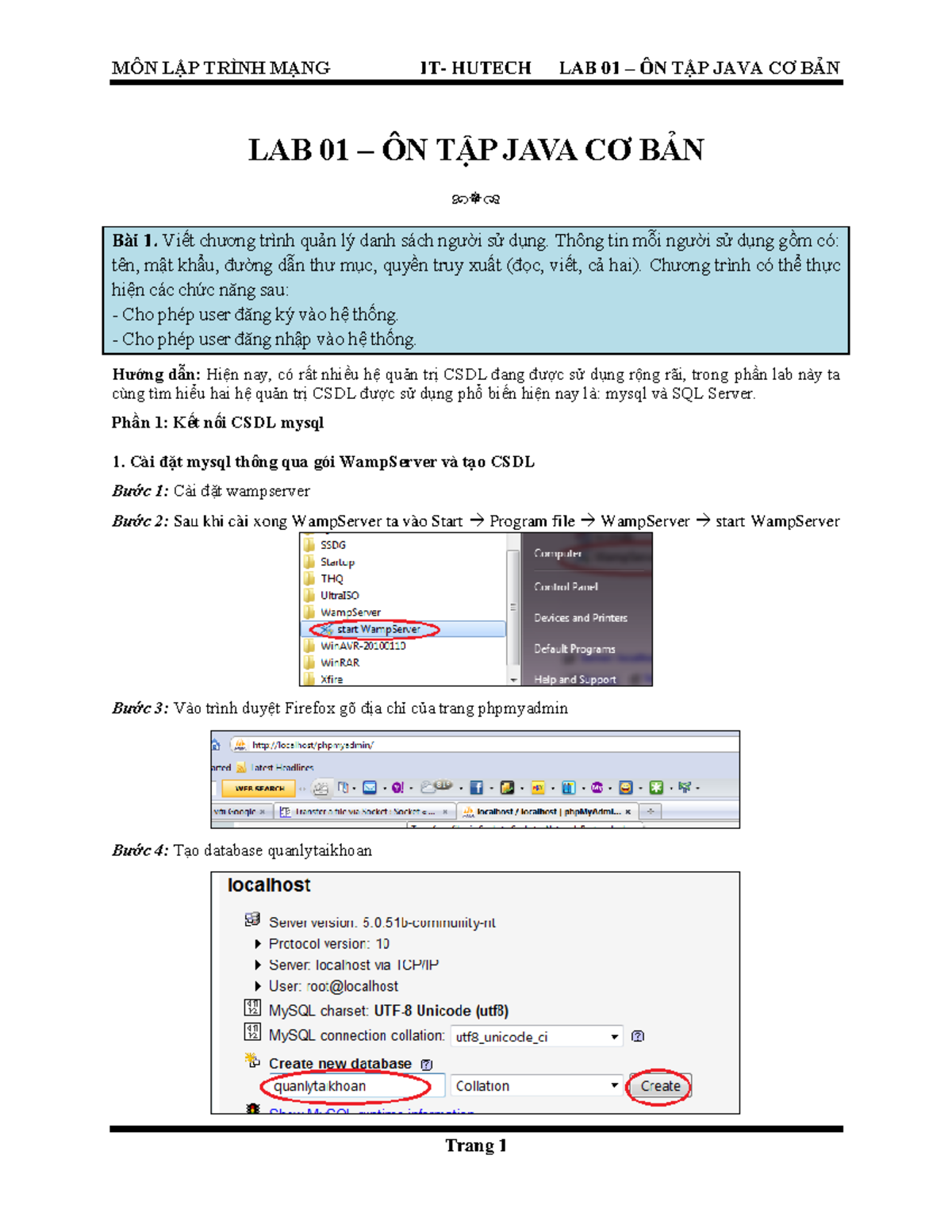 LAB 01 - ÔN TẬP QUẢN LÝ DANH SÁCH NGƯỜI SỬ DỤNG JAVA - Studocu