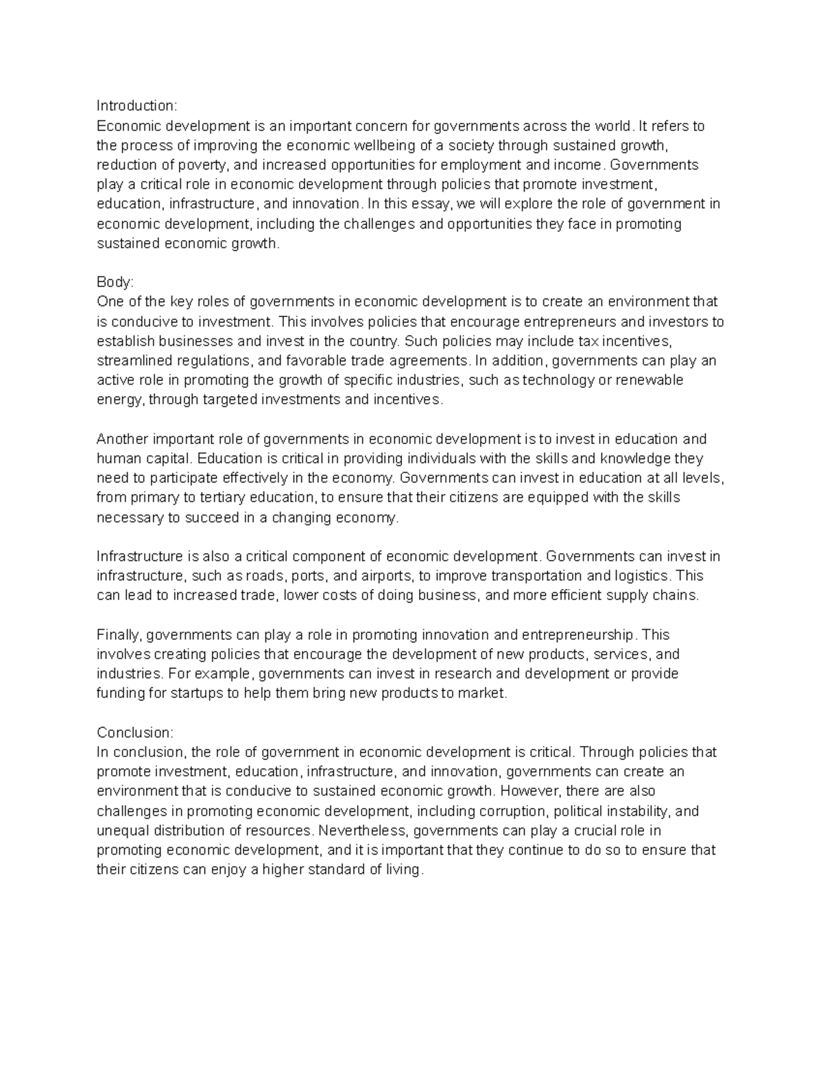 The Government's Impact on Economic Development: A Comprehensive Study ...