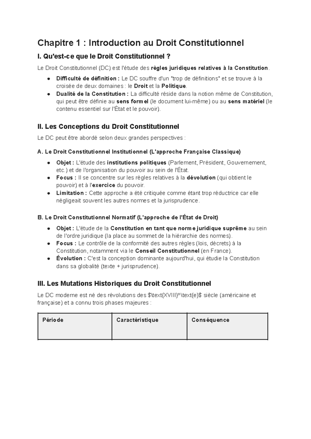 Chapitre 1 : Introduction au Droit Constitutionnel I - Concepts et ...