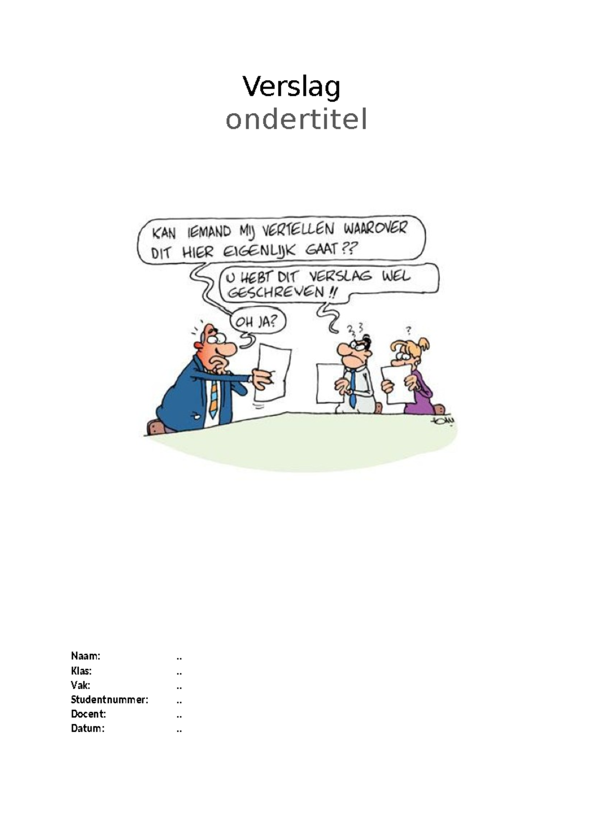 Verslagstructuur en Voorbeeld Hoofdstukken voor Vak ABC123 - Studeersnel