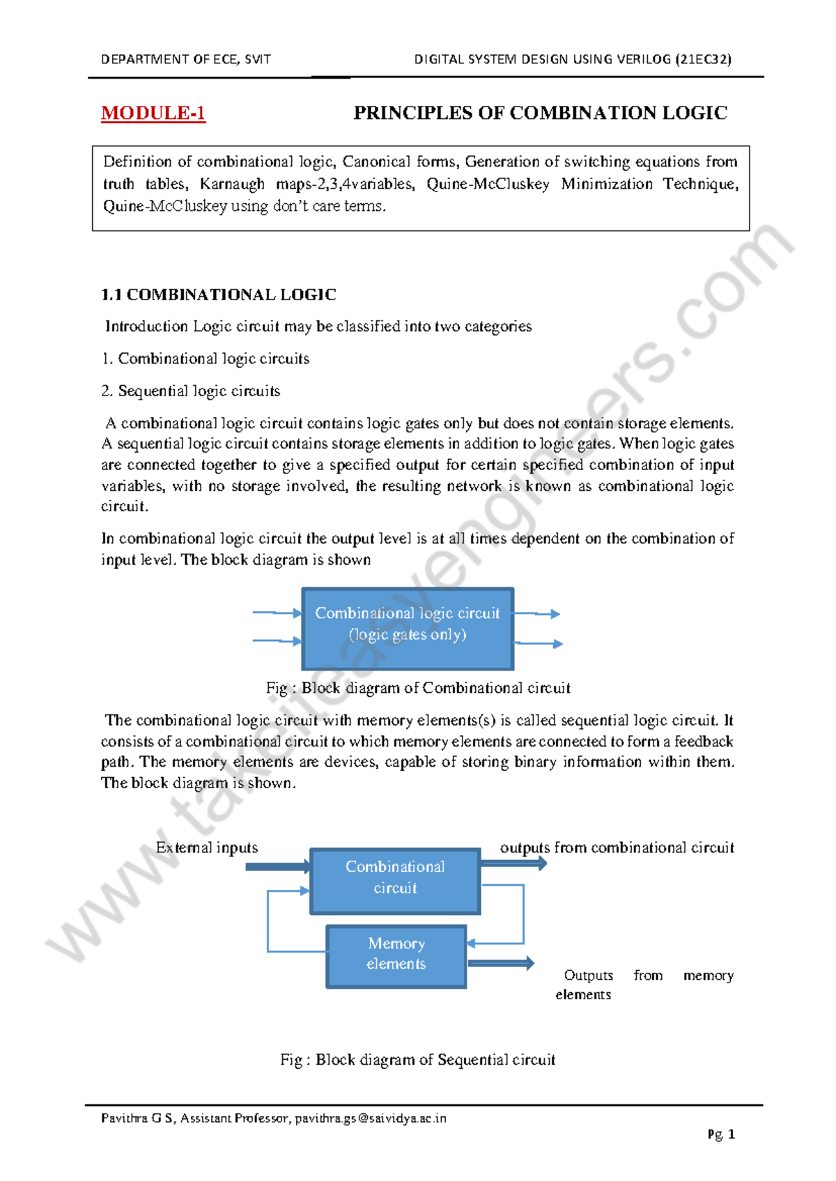 Digital System Design Using Verilog (21EC32) - Complete Notes on ...