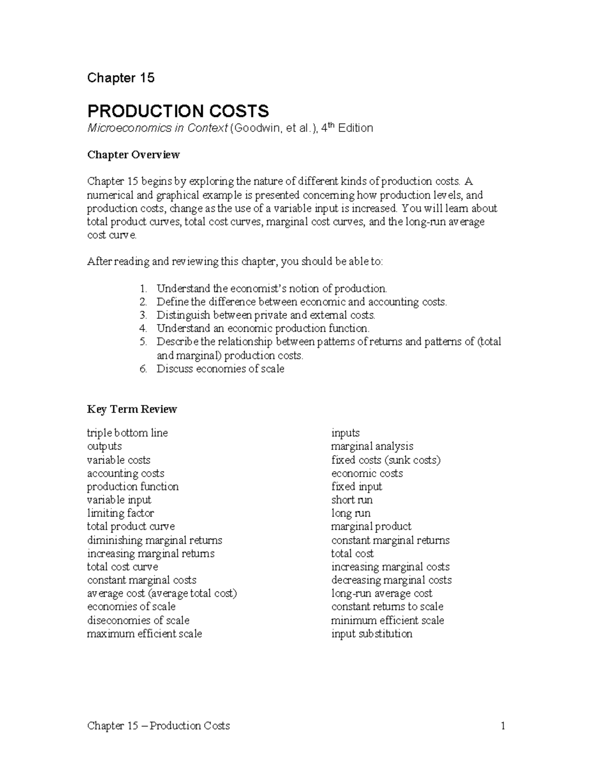 MIC 4e SSG Ch15 - Production Costs Overview and Practice Exercises ...