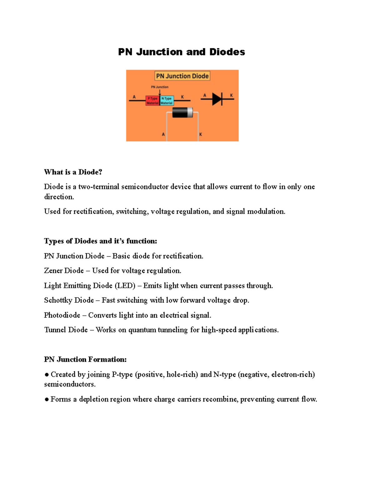 E2 - Practical Notes on PN Junctions and Diodes - Studocu