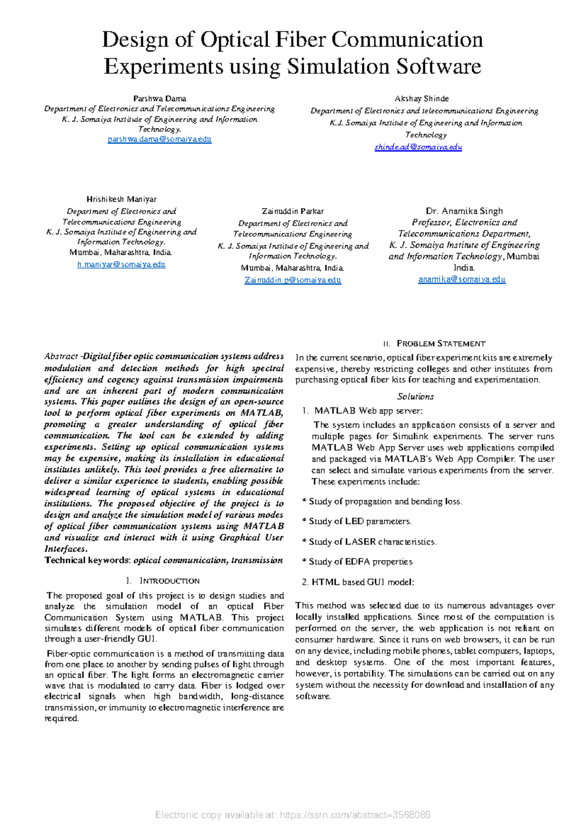 SSRN-id3568086 - Design of Optical Fiber Communication Experiments ...