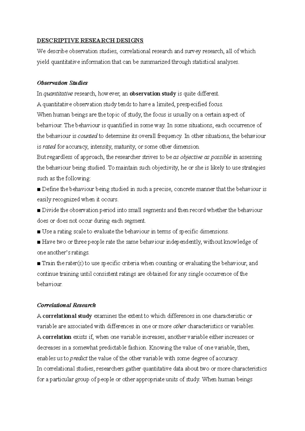 8 Descriptive Research Designs - DESCRIPTIVE RESEARCH DESIGNS We ...