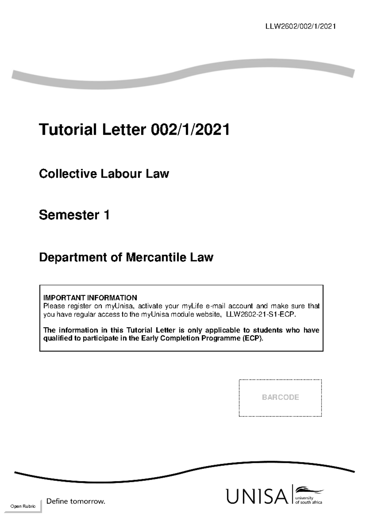LLW2602 Tutorial letter - LLW2602/0 02 /1/ Tutorial Letter 002/1 ...
