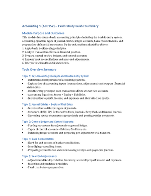 ACC152 - Accounting 1 - Studocu