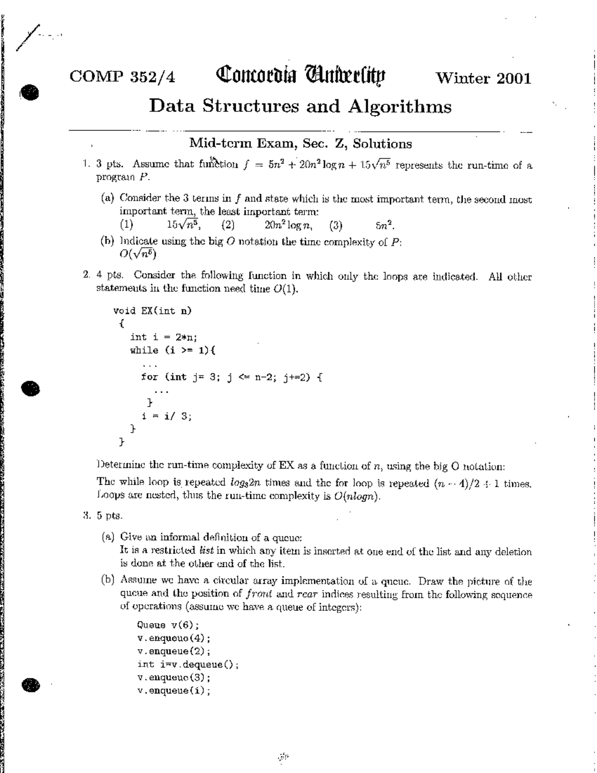 COMP352 - Final Review Notes for Comprehensive Exam - Studocu