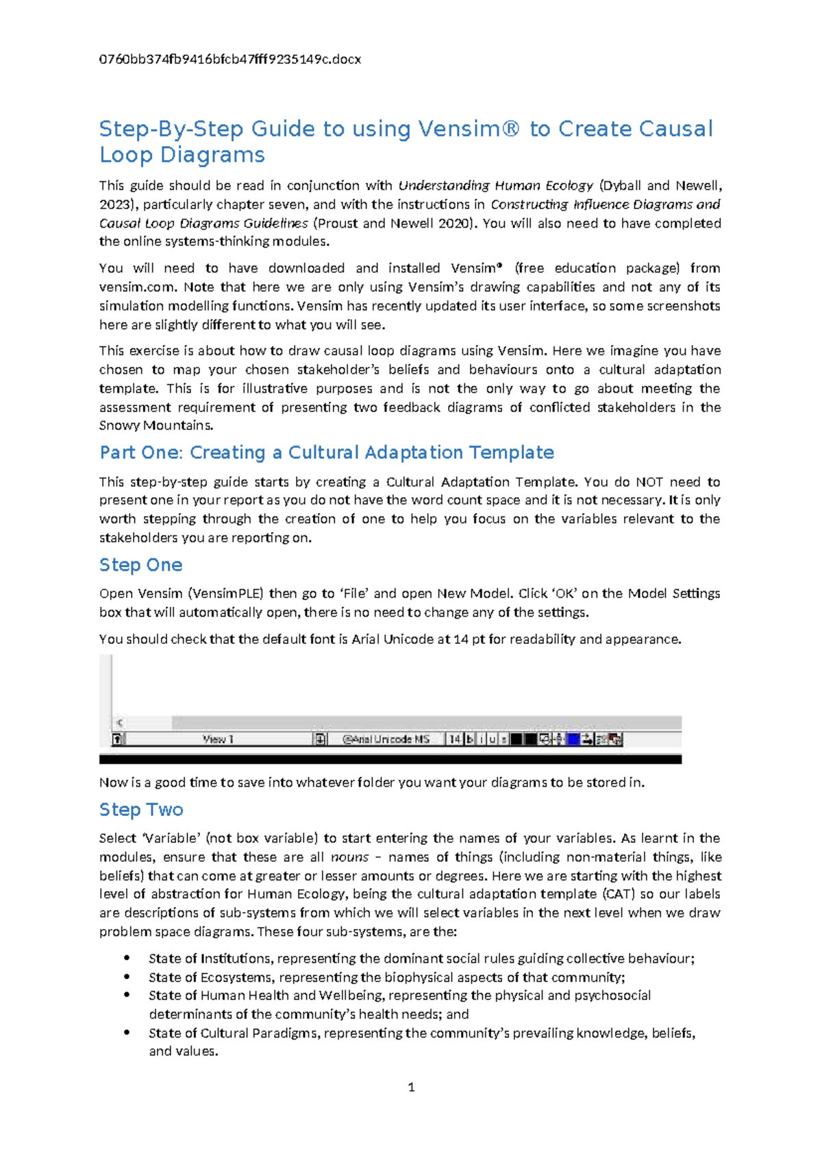 Guide to Using Vensim for Causal Loop Diagrams (ECO 101) - Studocu