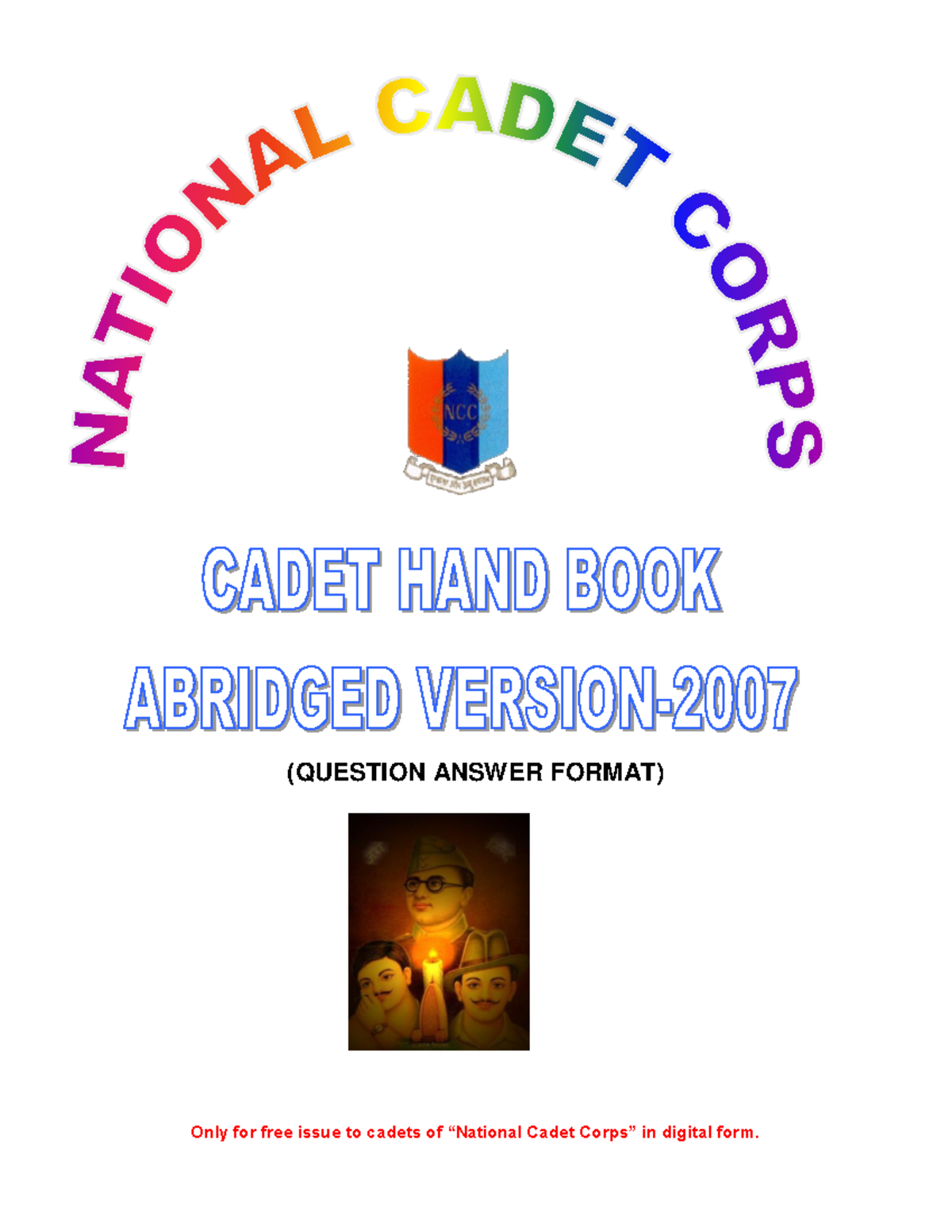 NCC- Question Bank: Sample MCQs for Cadets' Preparation - Studocu