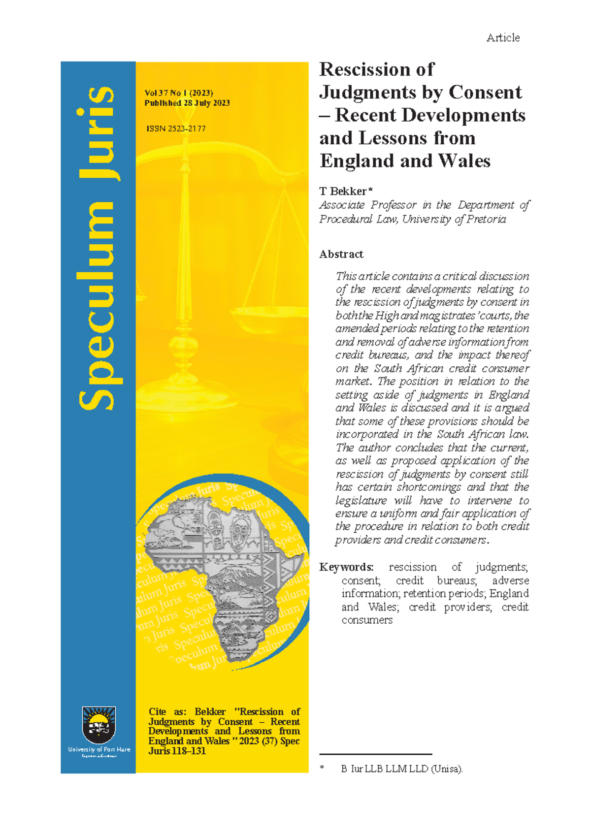 Rescission of Judgments by Consent: Developments & Insights (Law 2023 ...