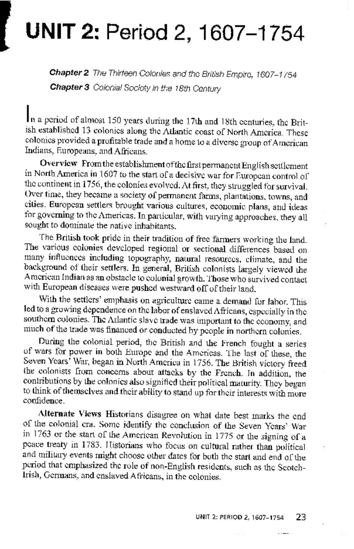 BIO 101: Unit 2 Study Guide - The Thirteen Colonies & British Empire ...