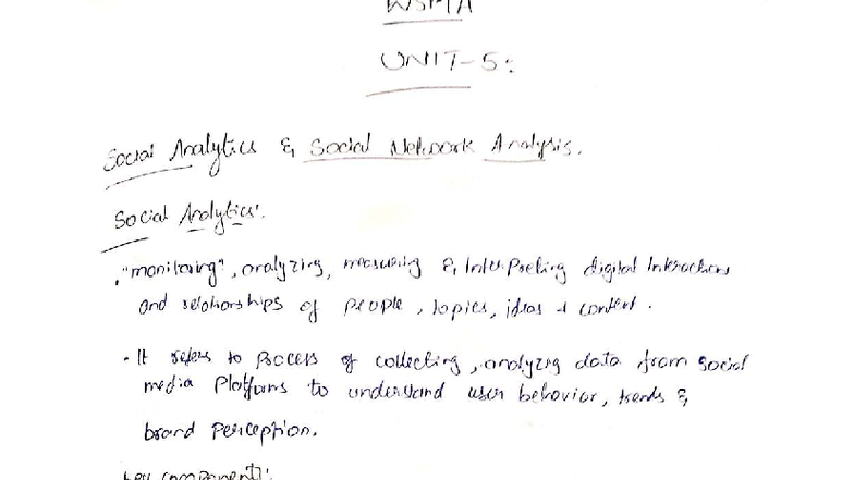 WSMA Unit 5 - Social Network Analysis and Media Analytics Insights ...