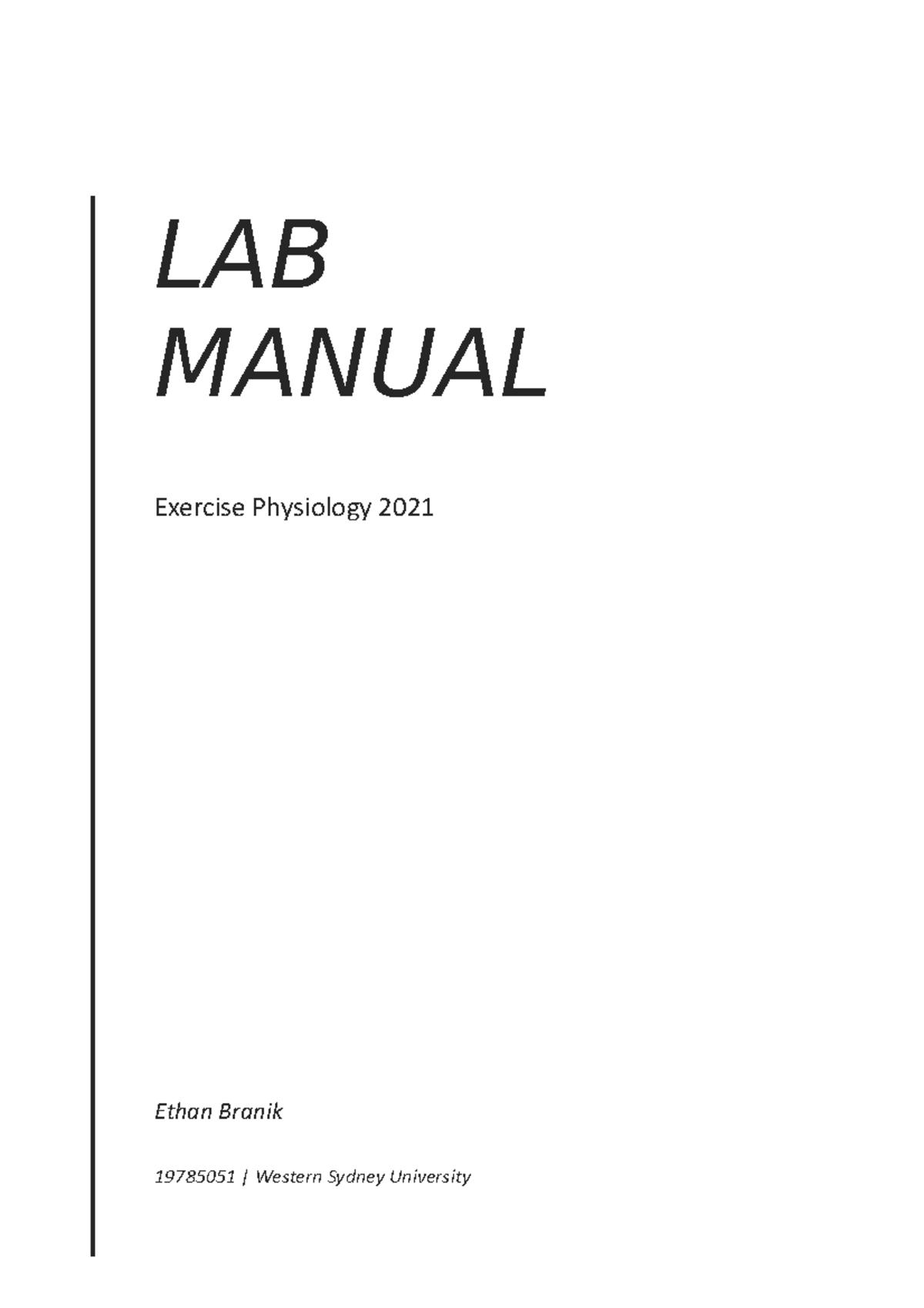 Exercise Physiology Lab Manual (401142) - 2021 Edition - Studocu