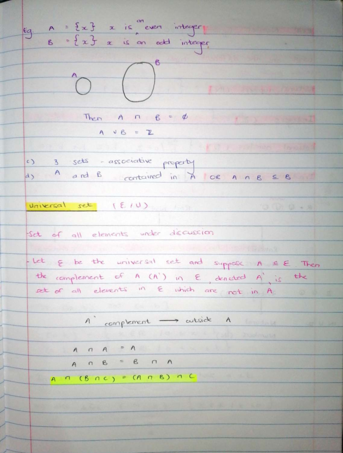 Maths 130 Lecture Notes: Set Theory and Properties Summary - Studocu