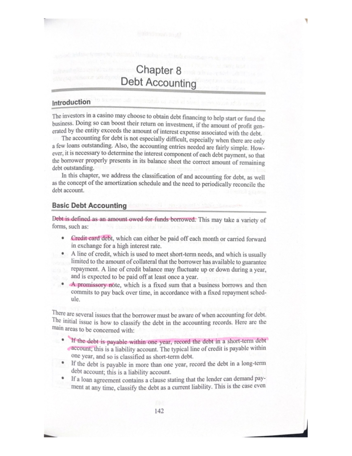 Chapter 8: Analysis and Key Concepts Overview - Chapter 8 Debt ...