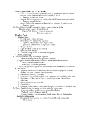 Biodiversity Exam 1 Notes - Lecture 1 – Origin of Life Characteristics ...