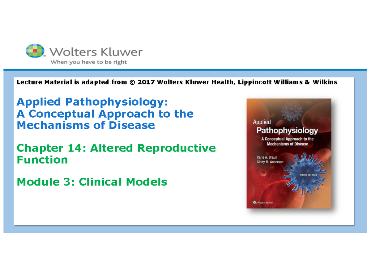 Applied Pathophysiology: Chapter 14 - Altered Reproductive Function ...