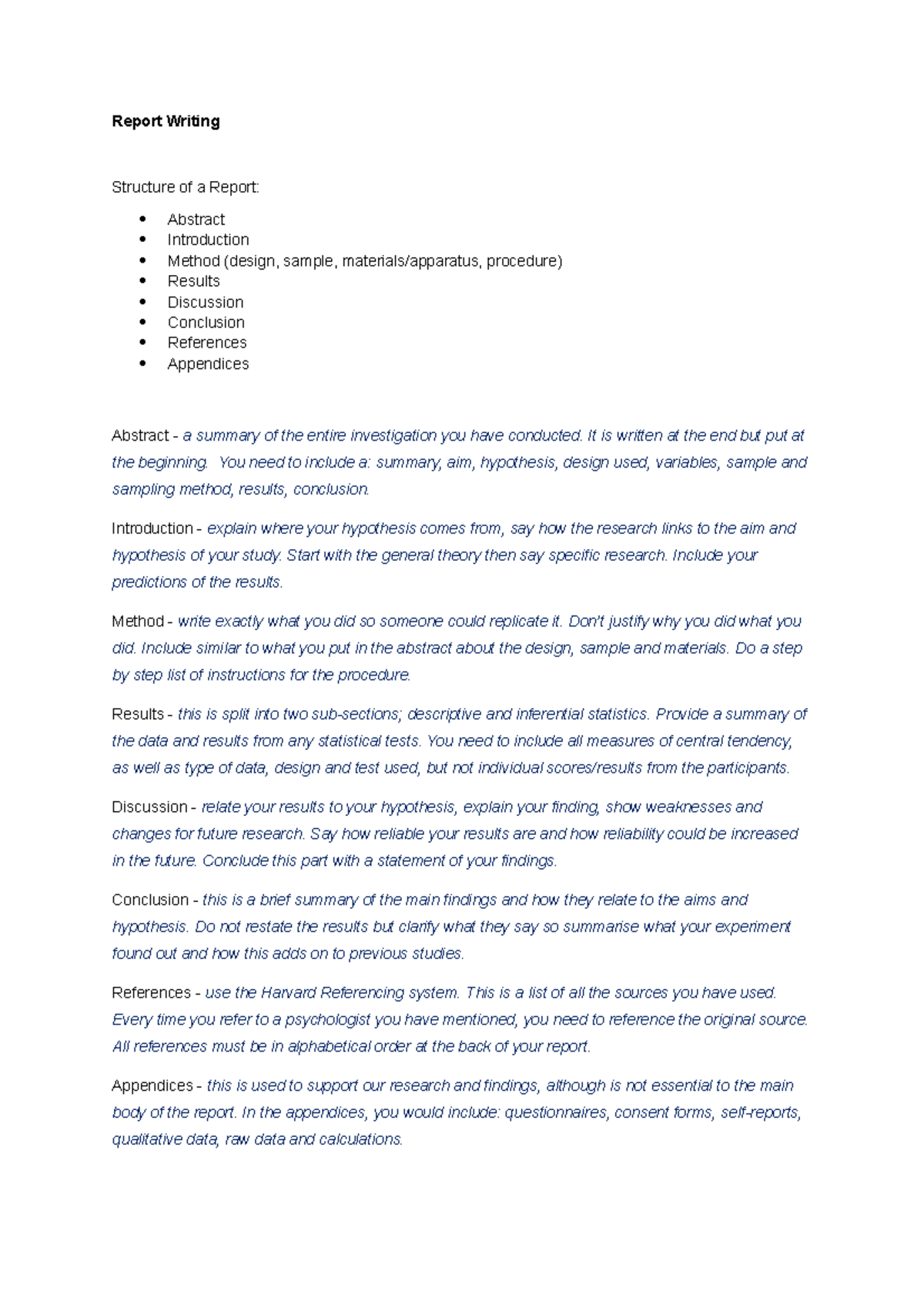 Report Writing Guide - OCR Component 1 Revision Notes - Studocu