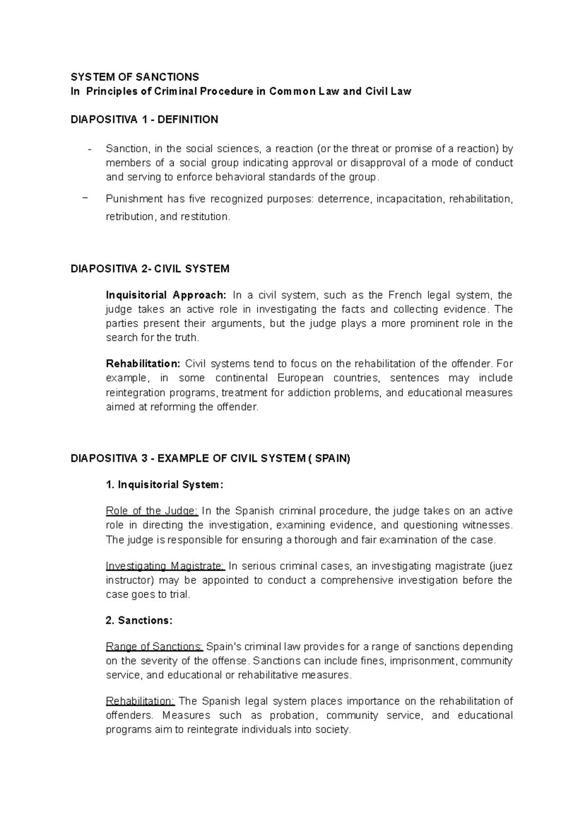 System OF Sanctions - SYSTEM OF SANCTIONS In Principles of Criminal ...