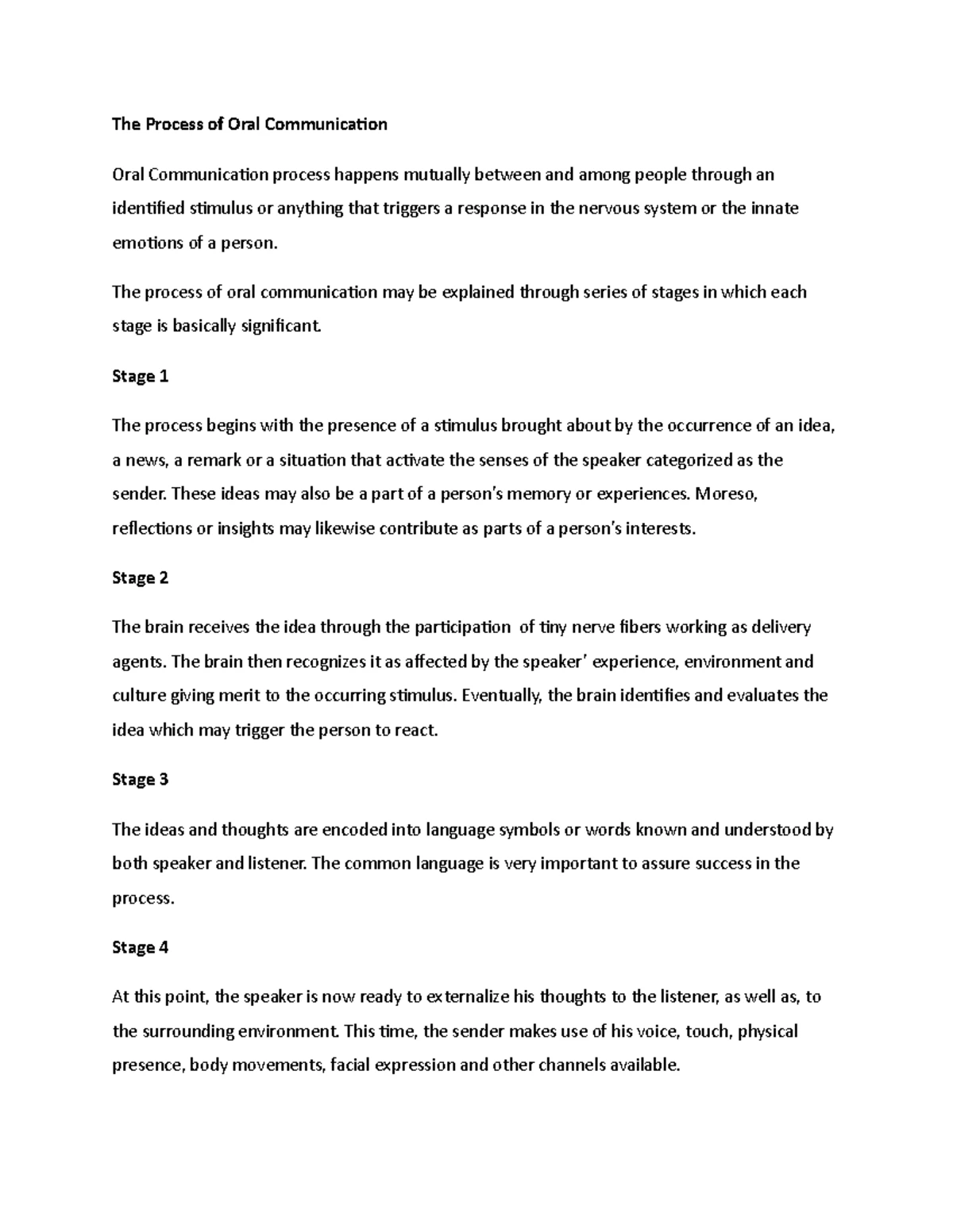 ORAL COM Reviewer: Key Concepts in Communication Process - Studocu