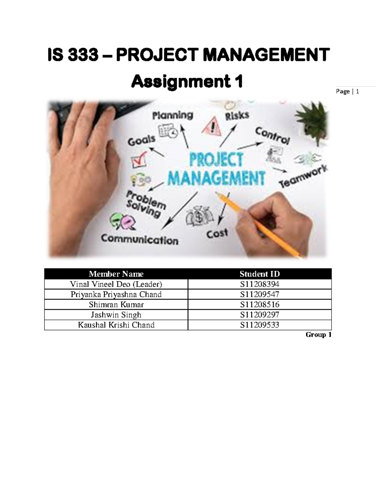 IS 333 - Project Management Assignment 1 Overview and Analysis - Studocu