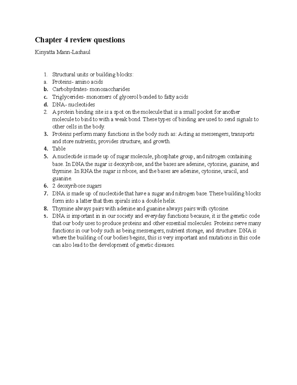 A&P Chapter 4 Review Questions and Key Concepts - Studocu