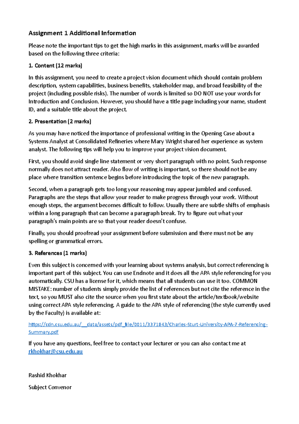 Assignment 1 Additional Information - Assignment 1 Additional ...