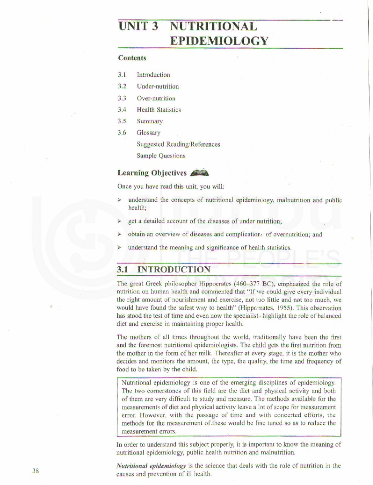 Unit 3: Nutritional Epidemiology - Key Concepts and Health Statistics ...