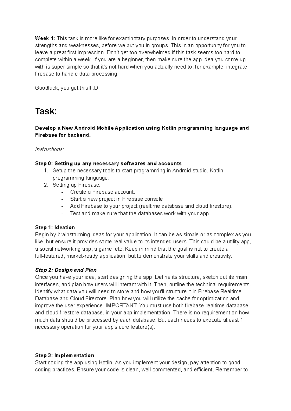 Week 1: Android App Development Task - Kotlin & Firebase Integration ...