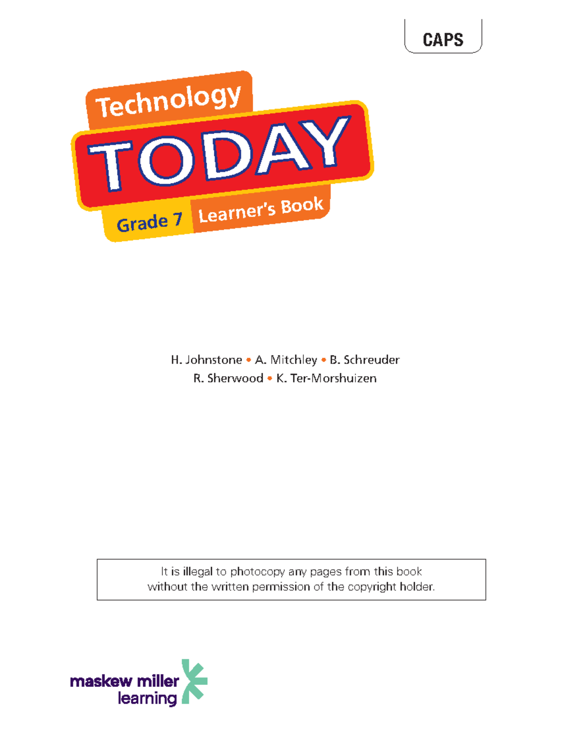 9780636115927 Today Technology G07 LB sample pages - CAPS It is illegal ...