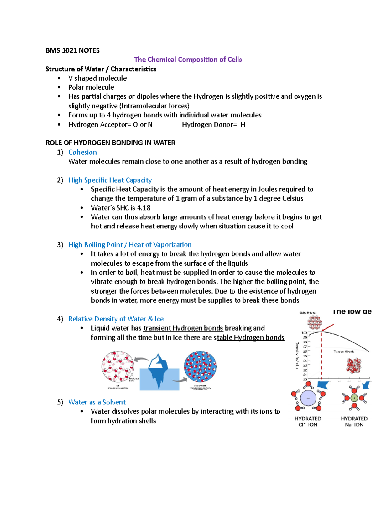 BMS 1021 Lecture Notes: Essential Concepts from Weeks 1-12 - Studocu