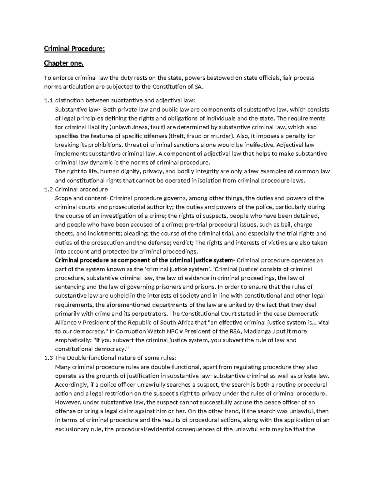 Criminal Procedure: Chapter 1 Overview and Key Concepts - Studocu