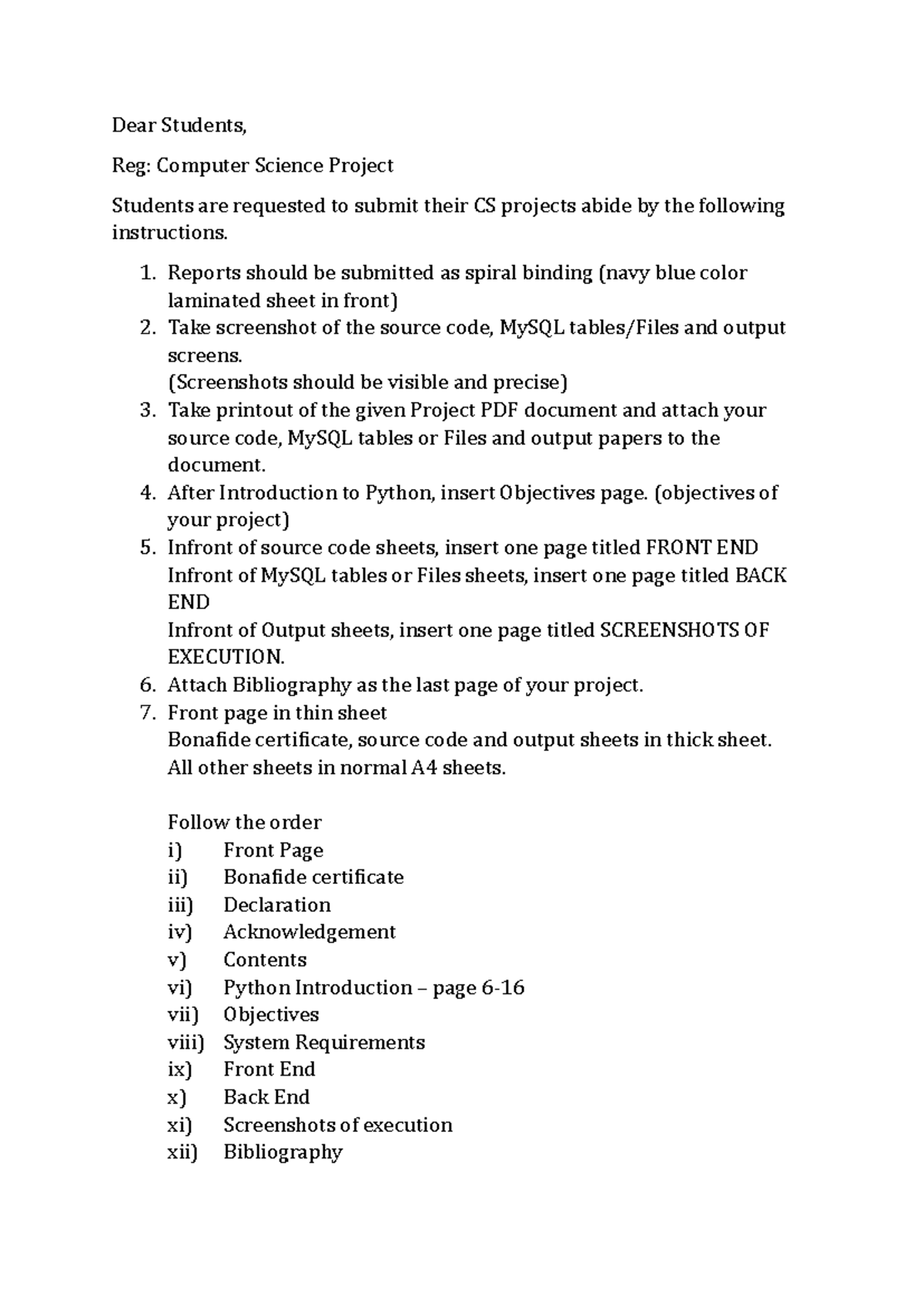 CS Project Instructions: Submission Guidelines & Structure - Studocu