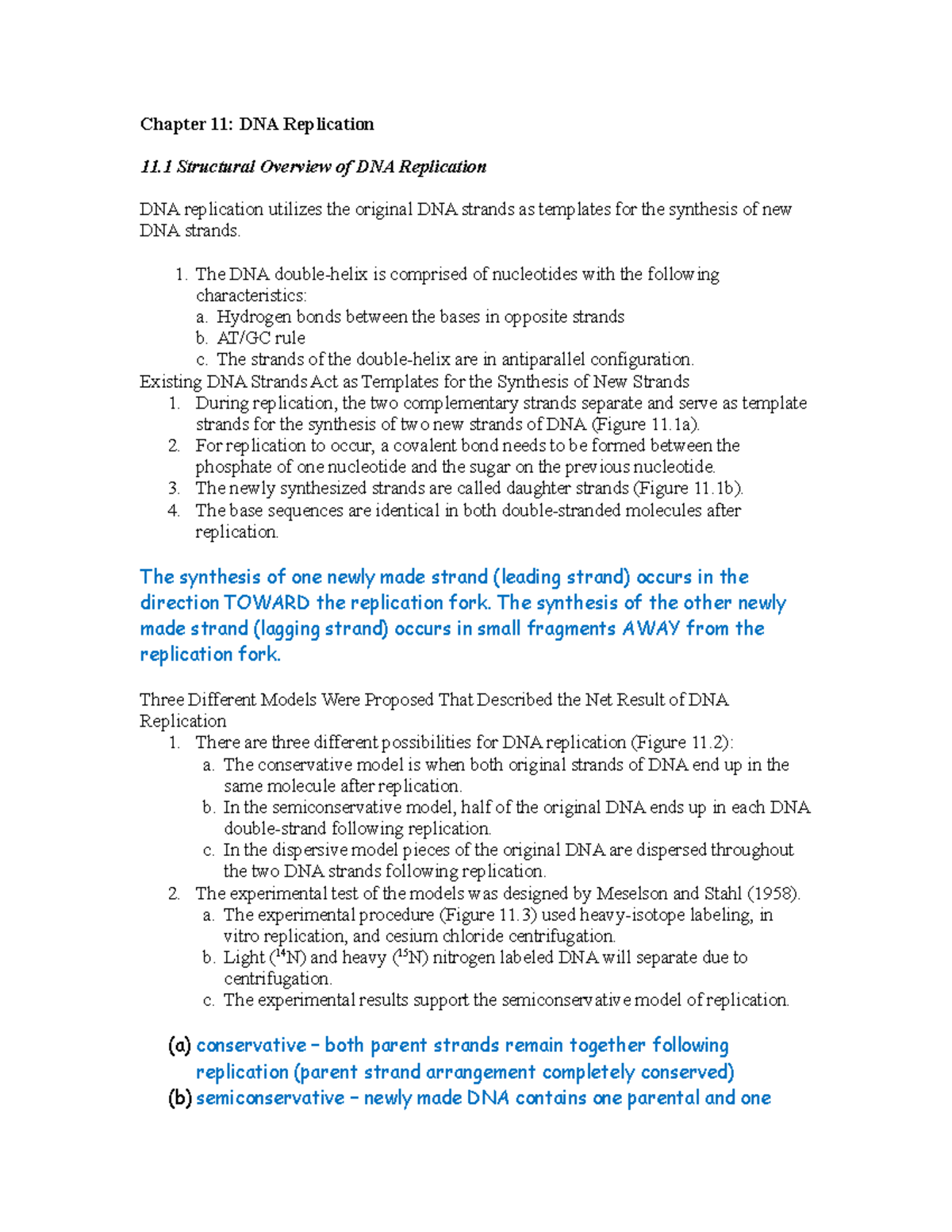 Chapter 11 - DNA Replication Study Guide for Biology 101 - Studocu