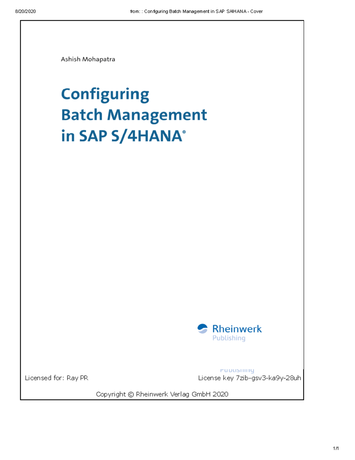Configuring Batch Management in SAP S/4HANA - Study Notes - Studocu