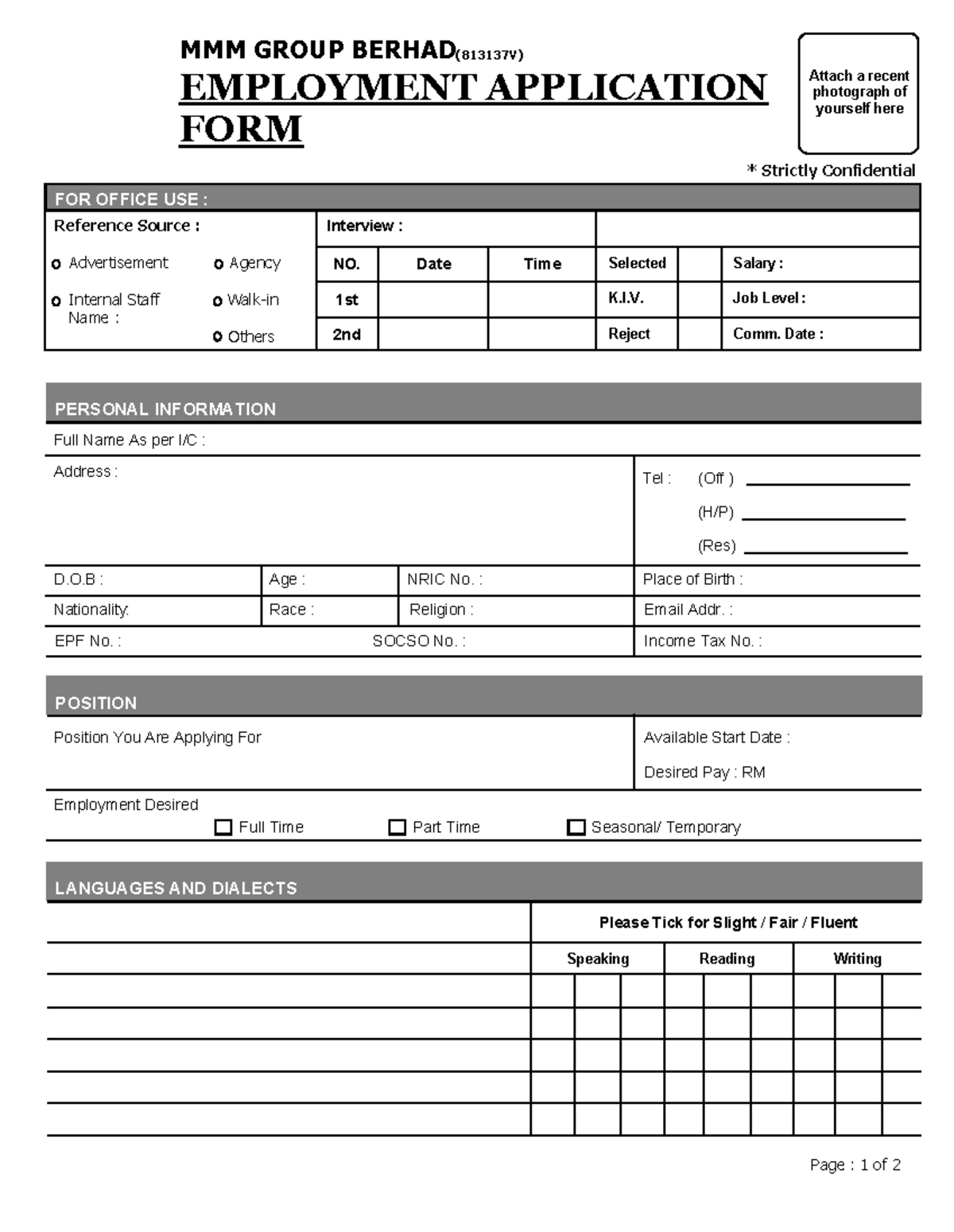 MMMG Application Form - Bachelor of Accounting Employment - Studocu