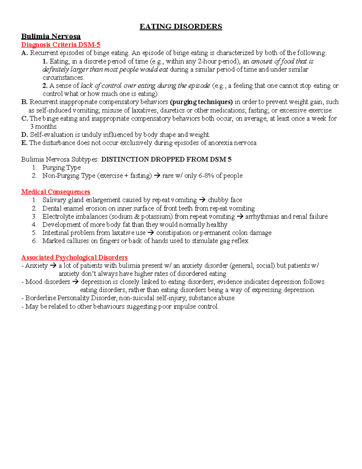PSY325 - Comprehensive Overview of Eating and Personality Disorders ...
